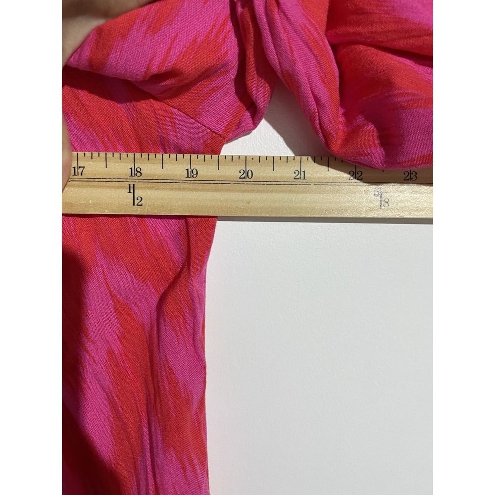 Pomander Place Tuckernuck Dress Ikat Kenzo S Hot Pink Red Tiered Flowy Vacation - Picture 9 of 11